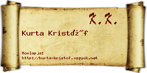 Kurta Kristóf névjegykártya