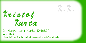 kristof kurta business card