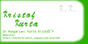 kristof kurta business card